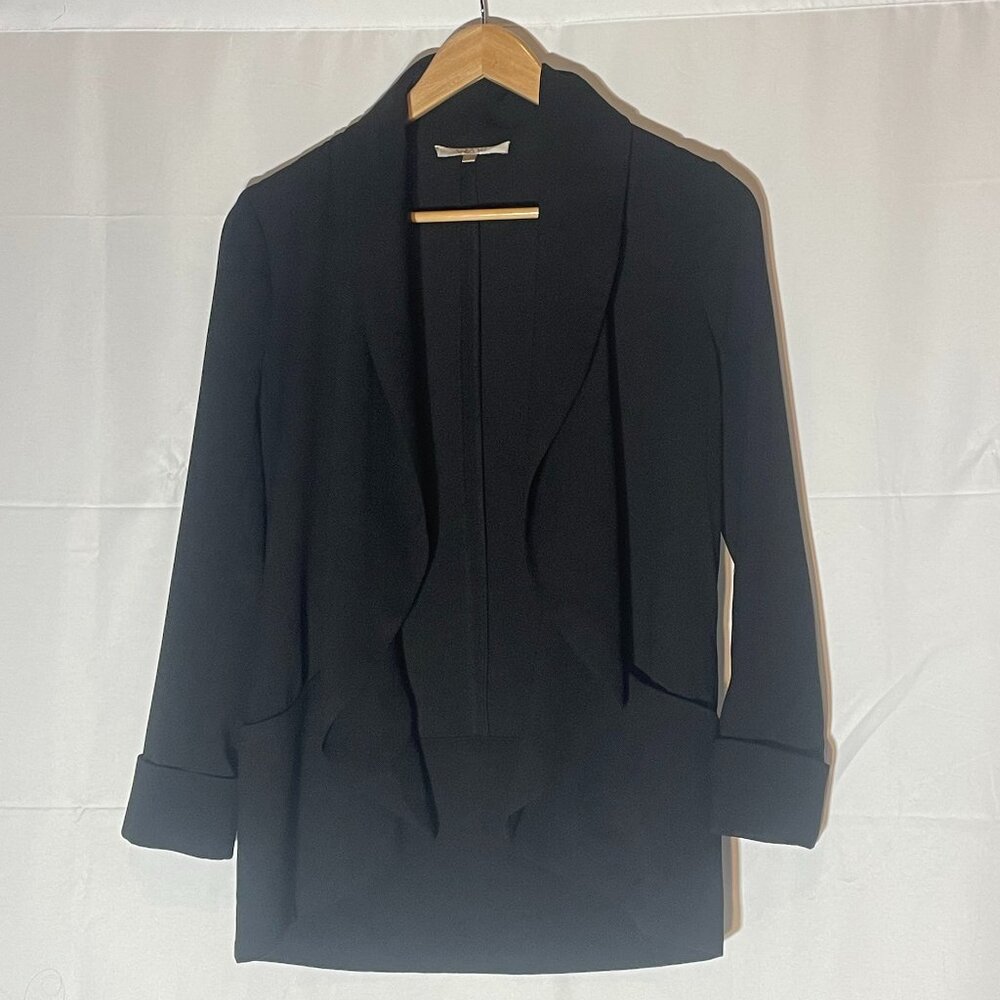 WAYF Womens Slouchy Open Front Black Polyester Blazer Size XS